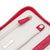 earring, ring and zipper storage with red leather & cream interior