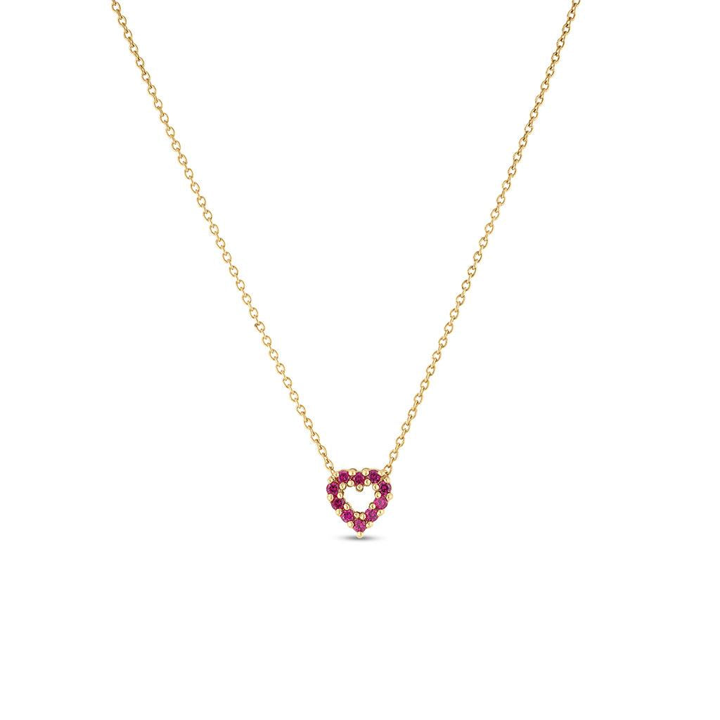 Reversible Ruby &amp; Diamond Heart Pendant
