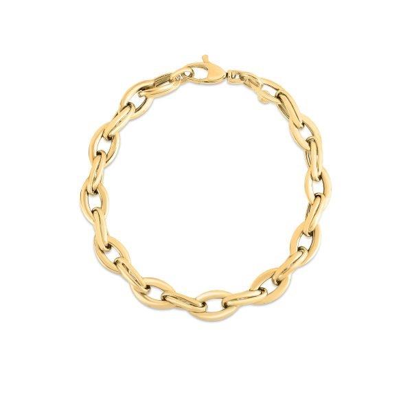 Almond link bracelet in 18k yellow gold