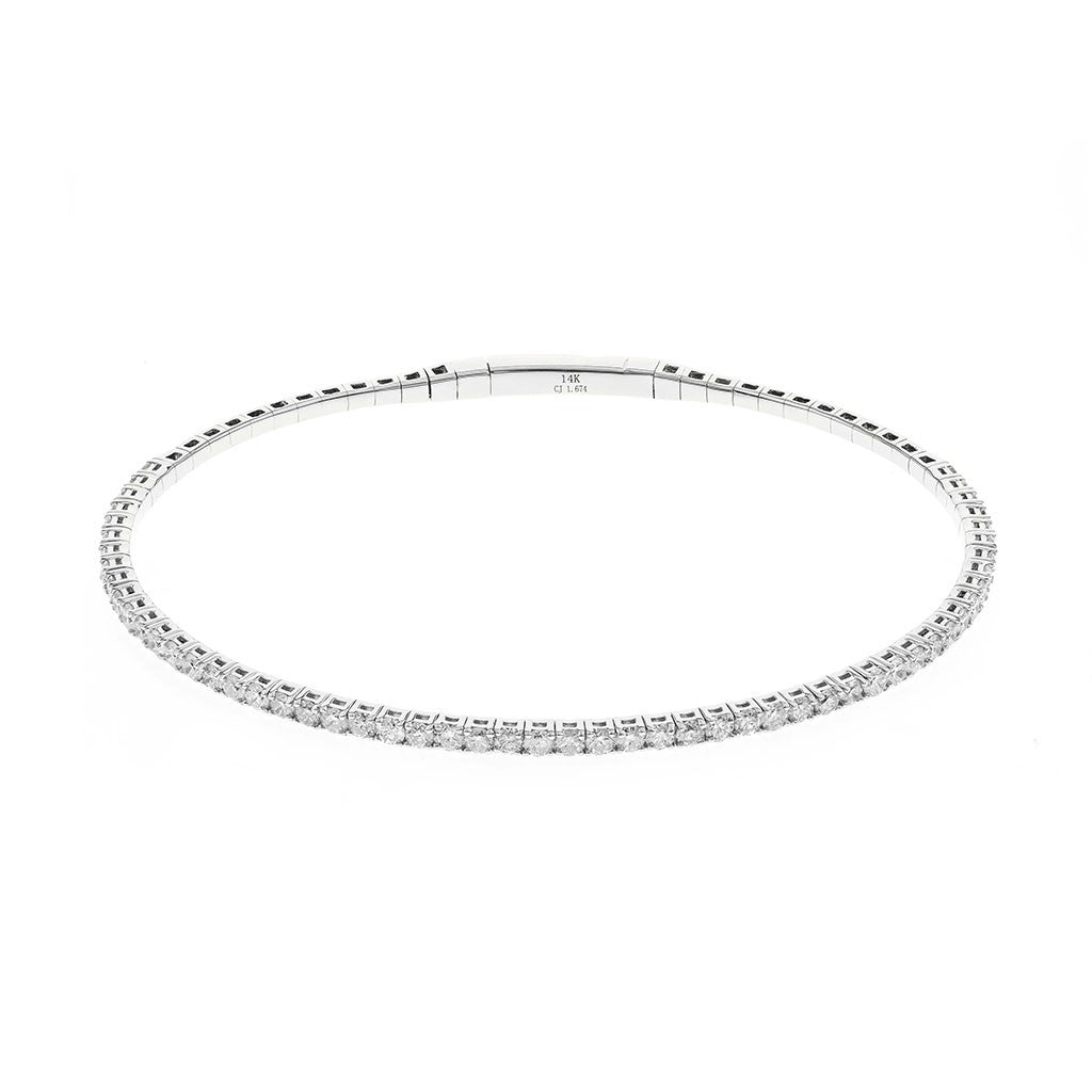 White Gold Diamond Flex Bangle