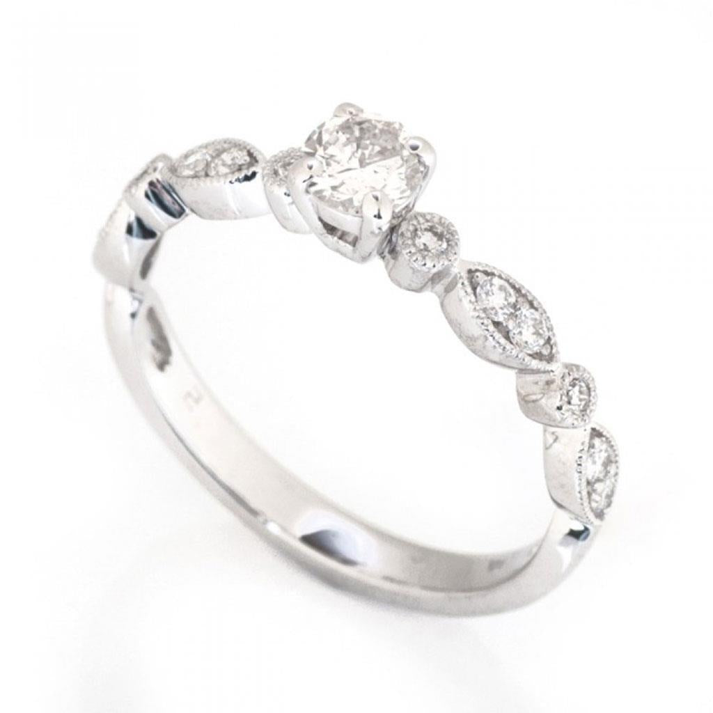 Diamond Milgrain Wedding Ring