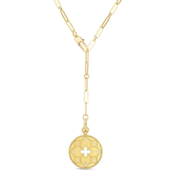 Roberto Coin Cutout Flower Medallion Paperclip Necklace - Victoria ...