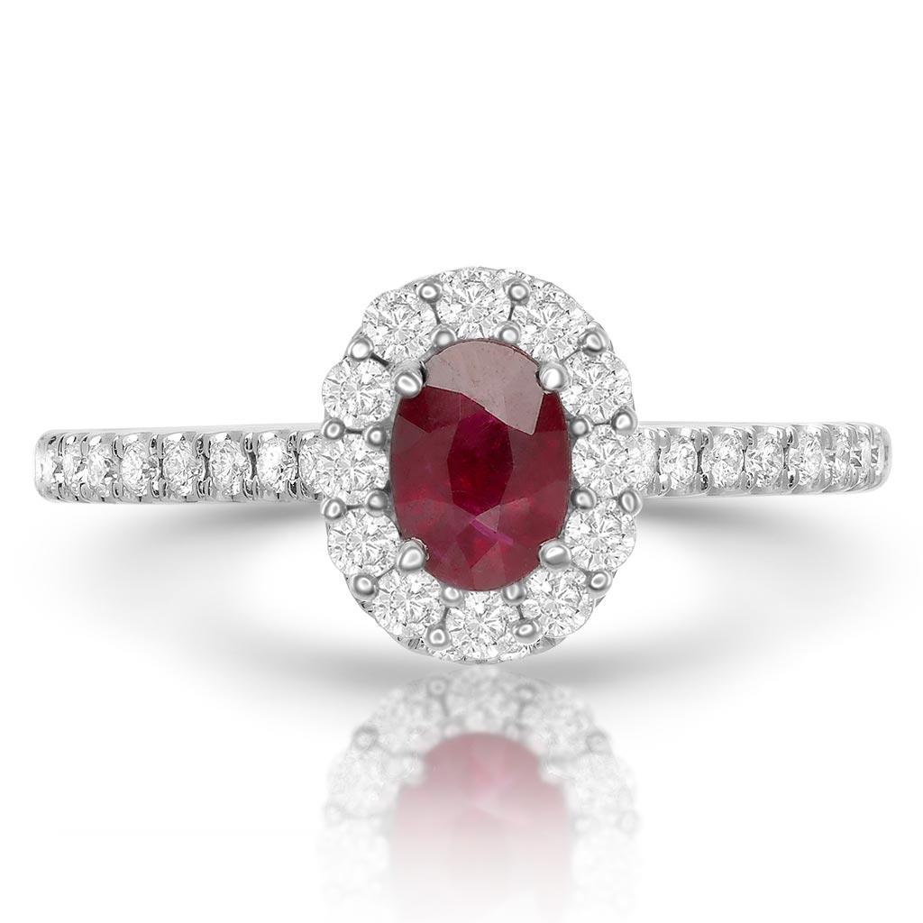 Oval Halo Ruby Ring