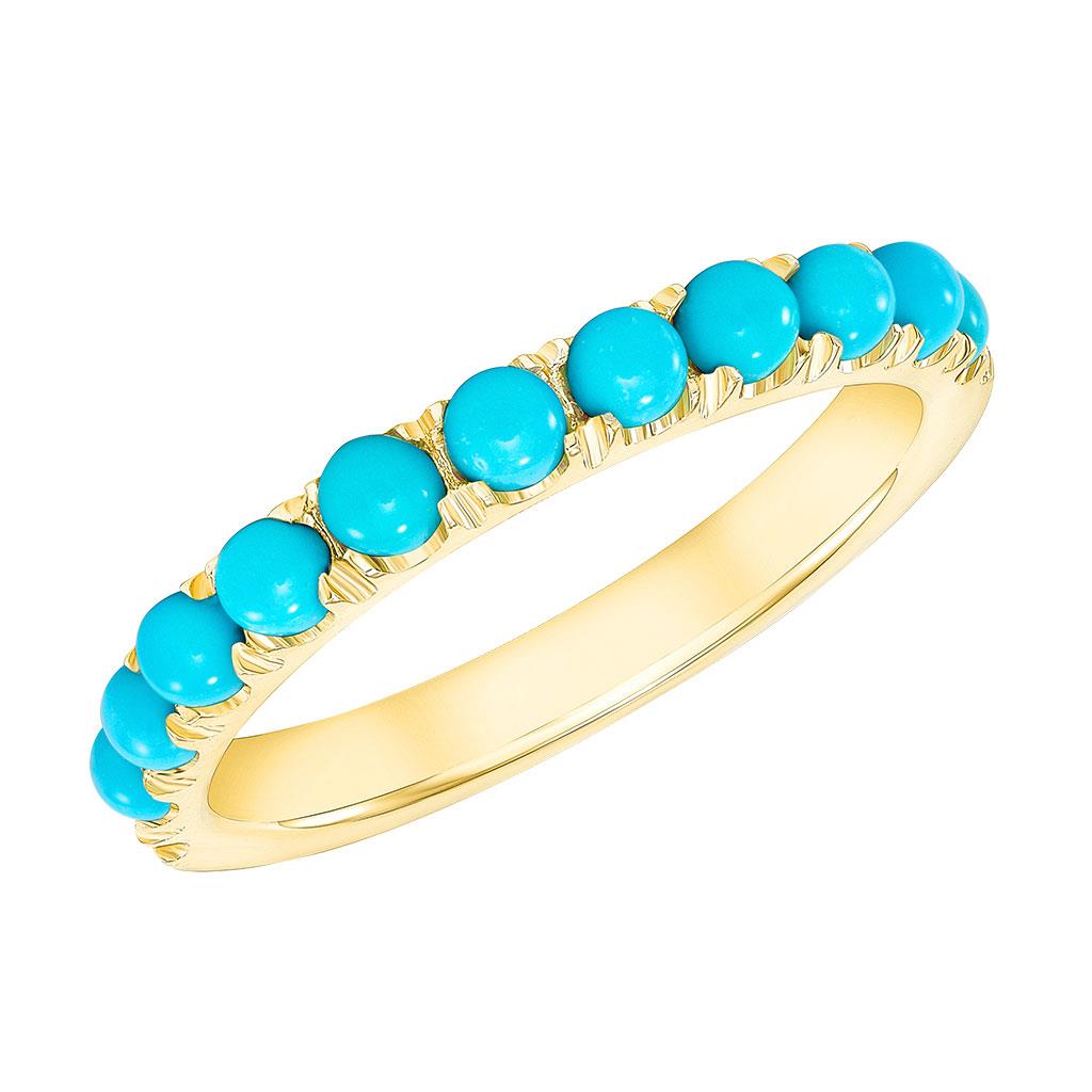 mixed metal open oval turquoise cabochon ring – ash hoffman jewelry