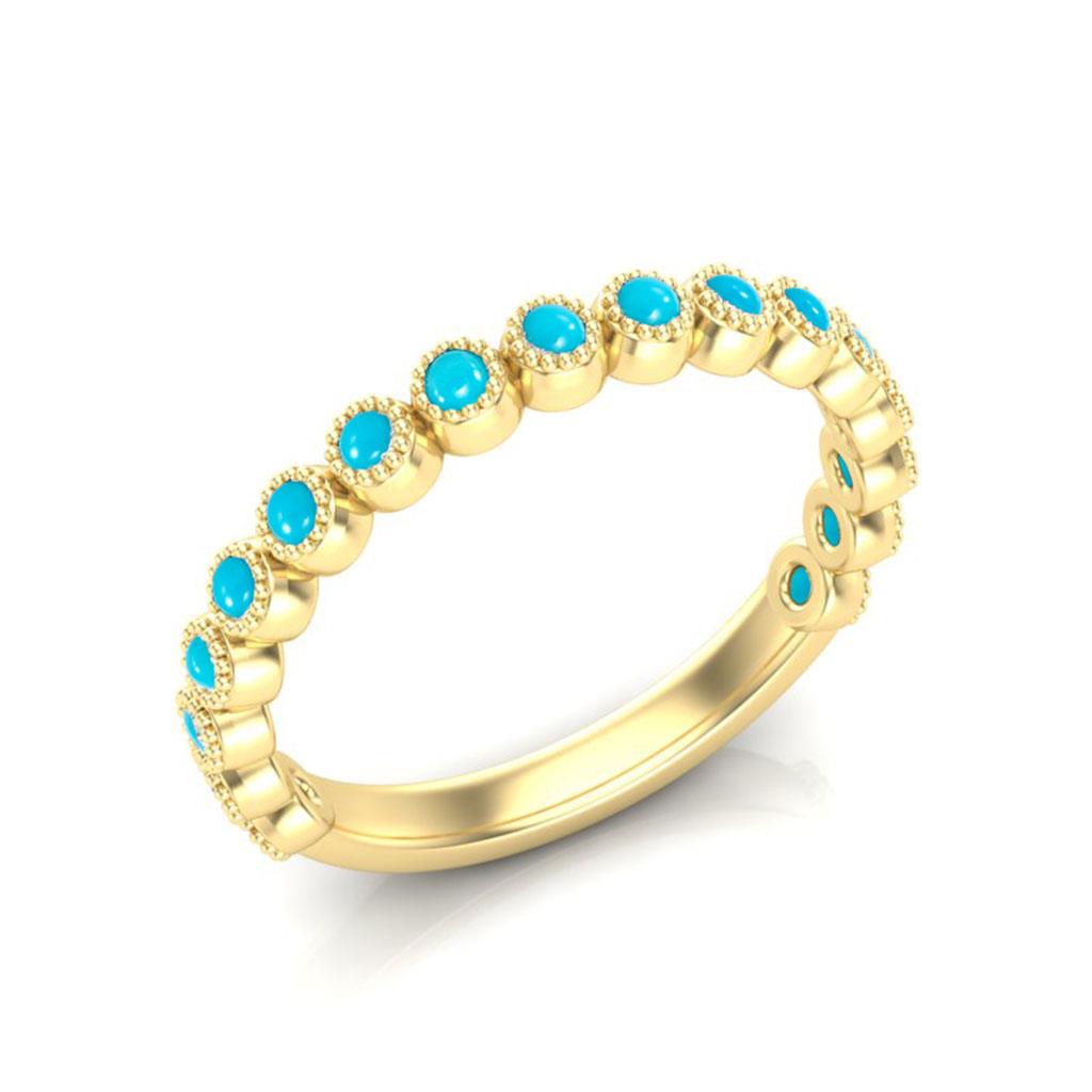 Turquoise Milgrain Band