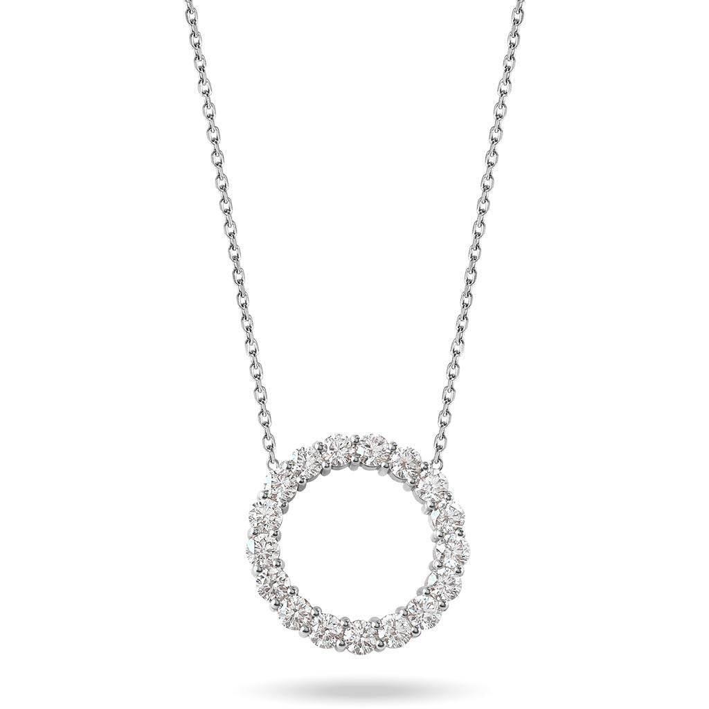 White gold diamond circle pendant