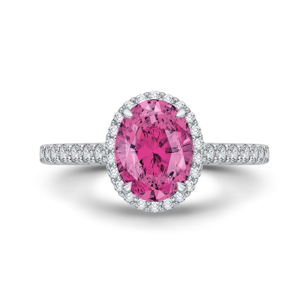 Pink Sapphire Halo Ring