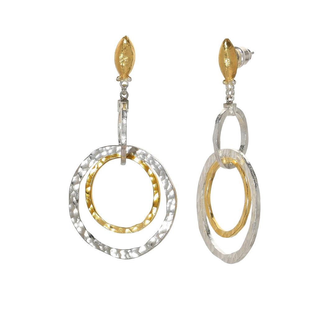 Twist Double Circle Drop Earring