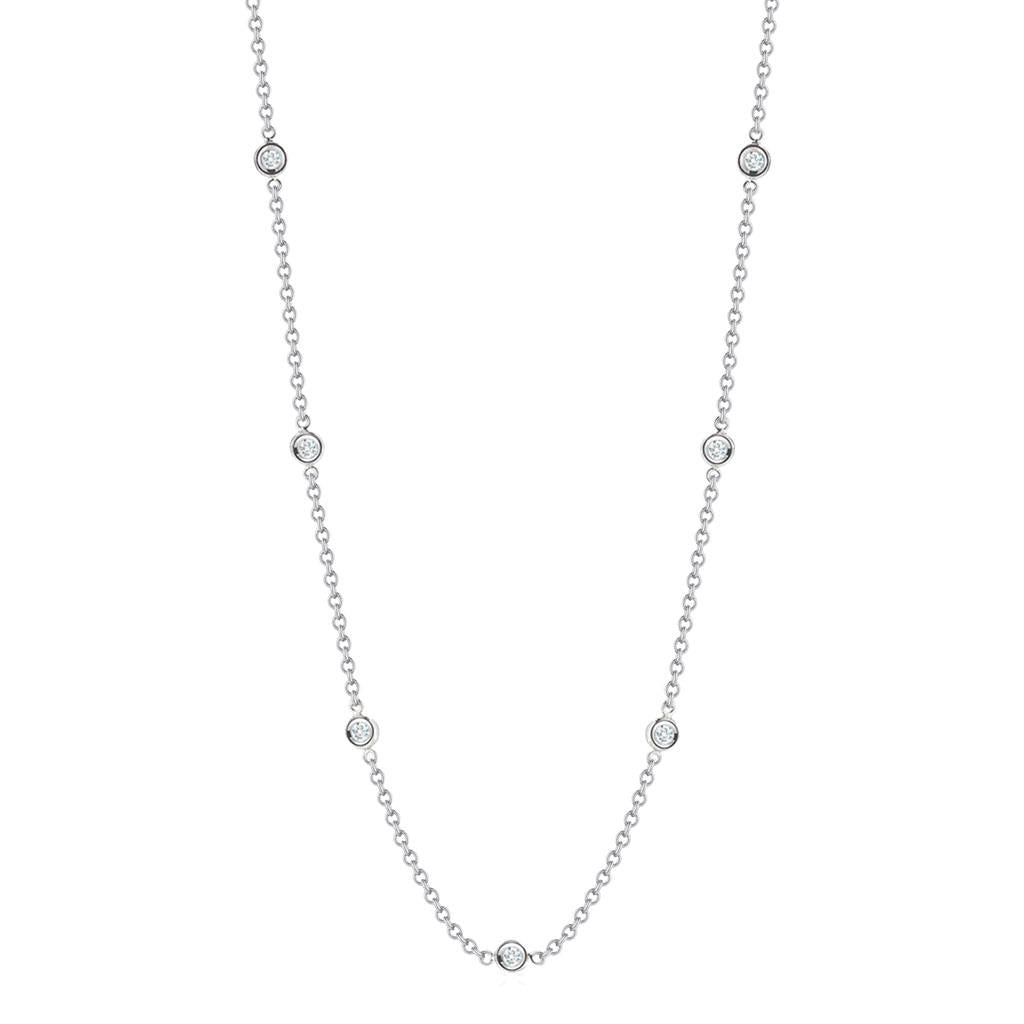 DBY White 7 Station Necklace