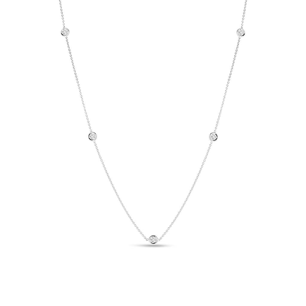 White 5 Station Diamond Necklace