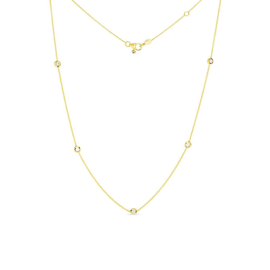 Gold 5 Station Diamond Necklace