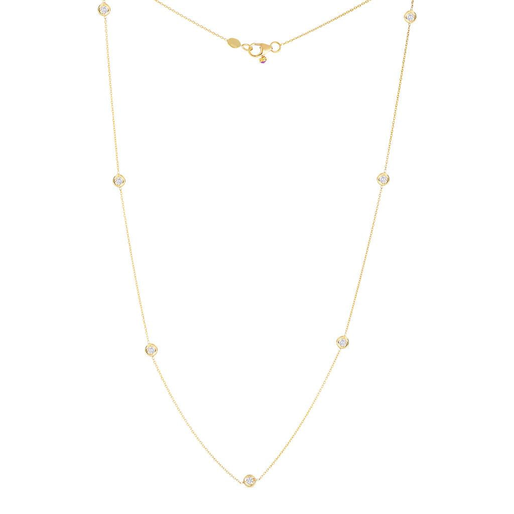 Gold 7 Station Diamond Necklace