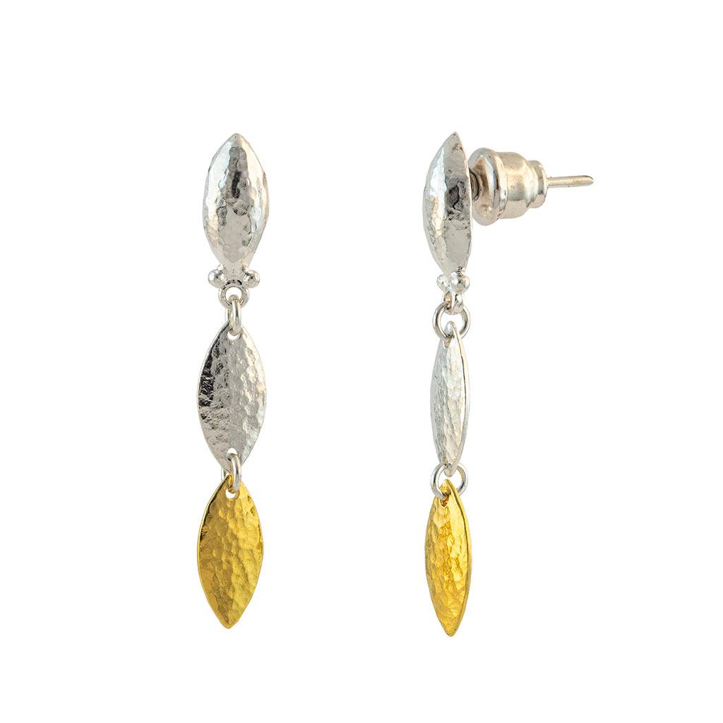 gurhan yellow gold sterling silver 24k vermeil flake dangle earrings