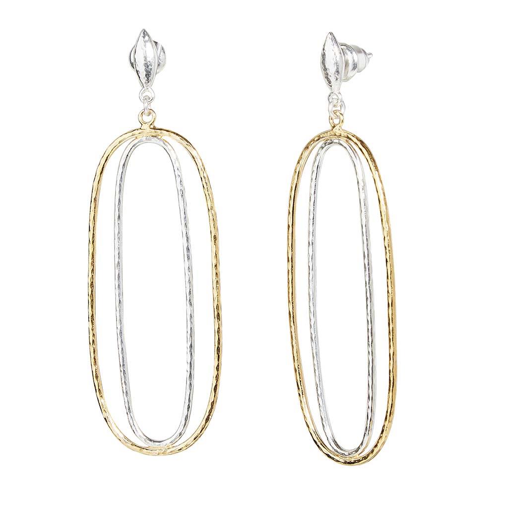 Geo Double Oval Dangles