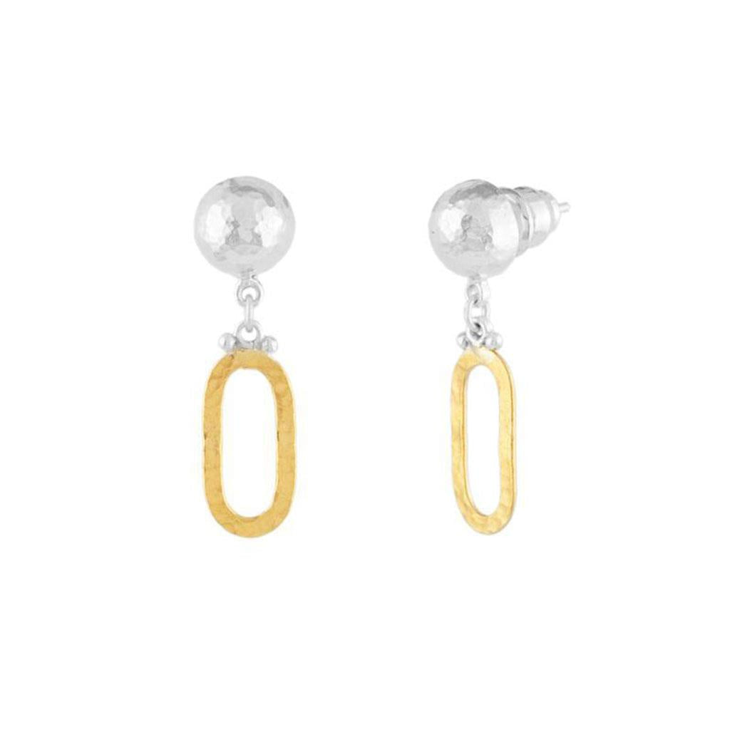 sterling silver yellow gold dangle earrings