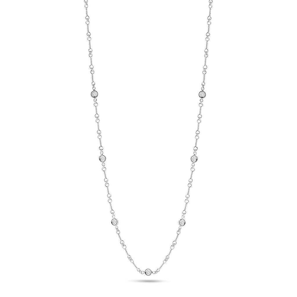 White Dogbone Diamond Necklace