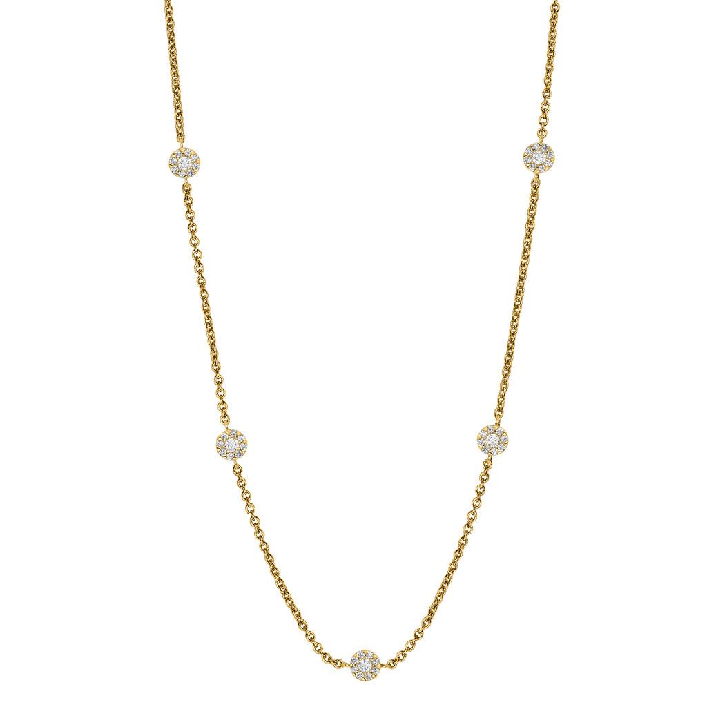 14k yellow gold diamond bezel diamond by the yard necklace chain
