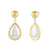 two toned drop pear earrings