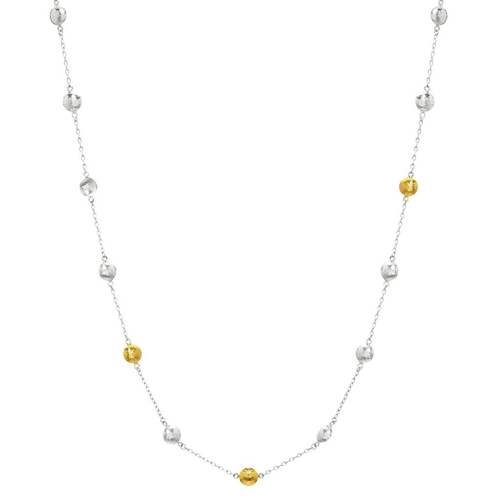 gurhan two toned lentil station necklace