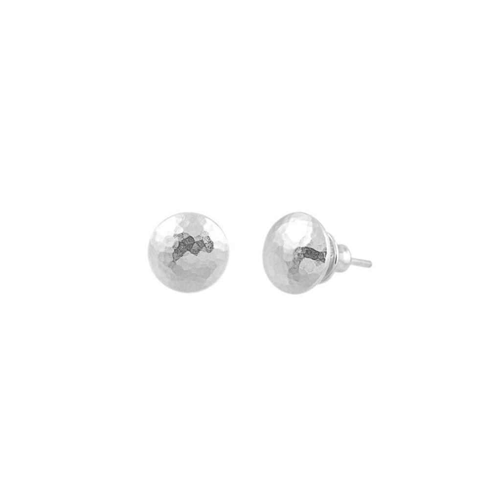 button sterling silver earring studs