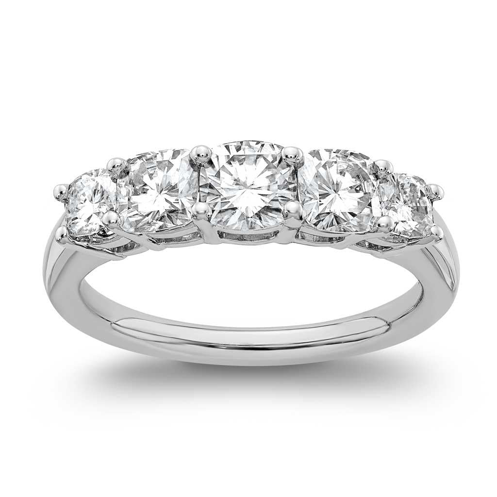 14k white gold cushion diamond band wedding ring