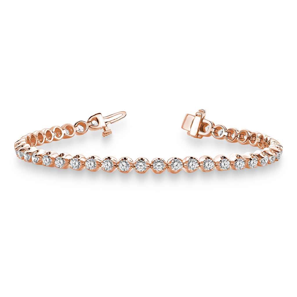 14k rose gold diamond tennis bracelet