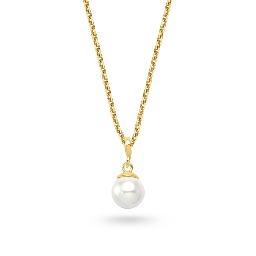 cultured pearl pendant necklace in 14k gold