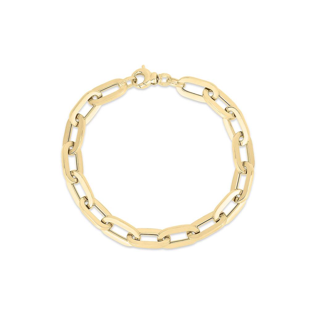 paperclip chain bracelet 18k yellow gold roberto coin 