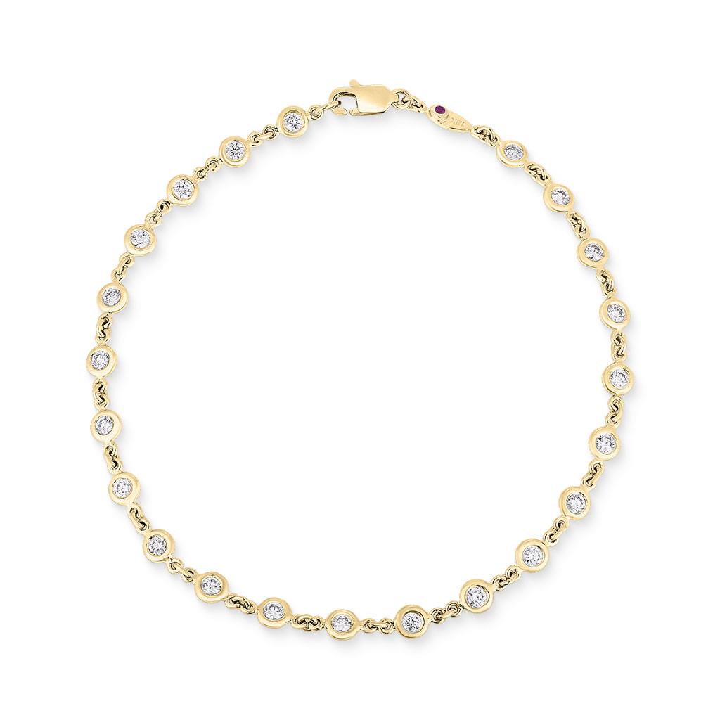 yellow gold diamond station bracelet