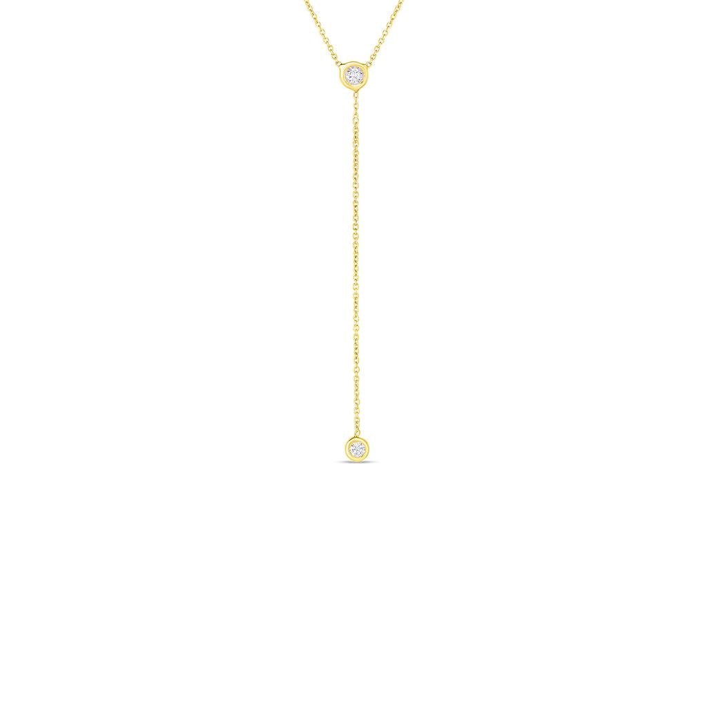 roberto coin diamond lariat necklace yellow gold