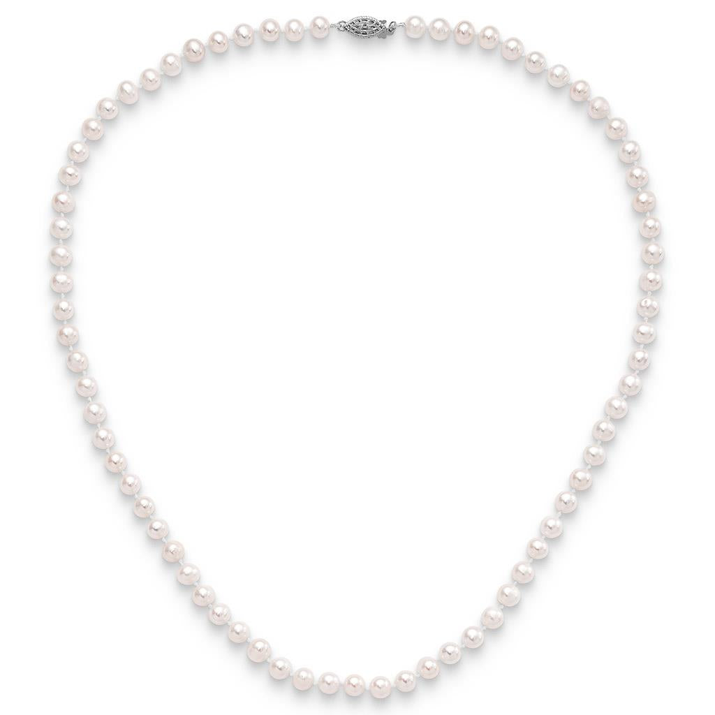 14k white gold fresh water pearl necklace