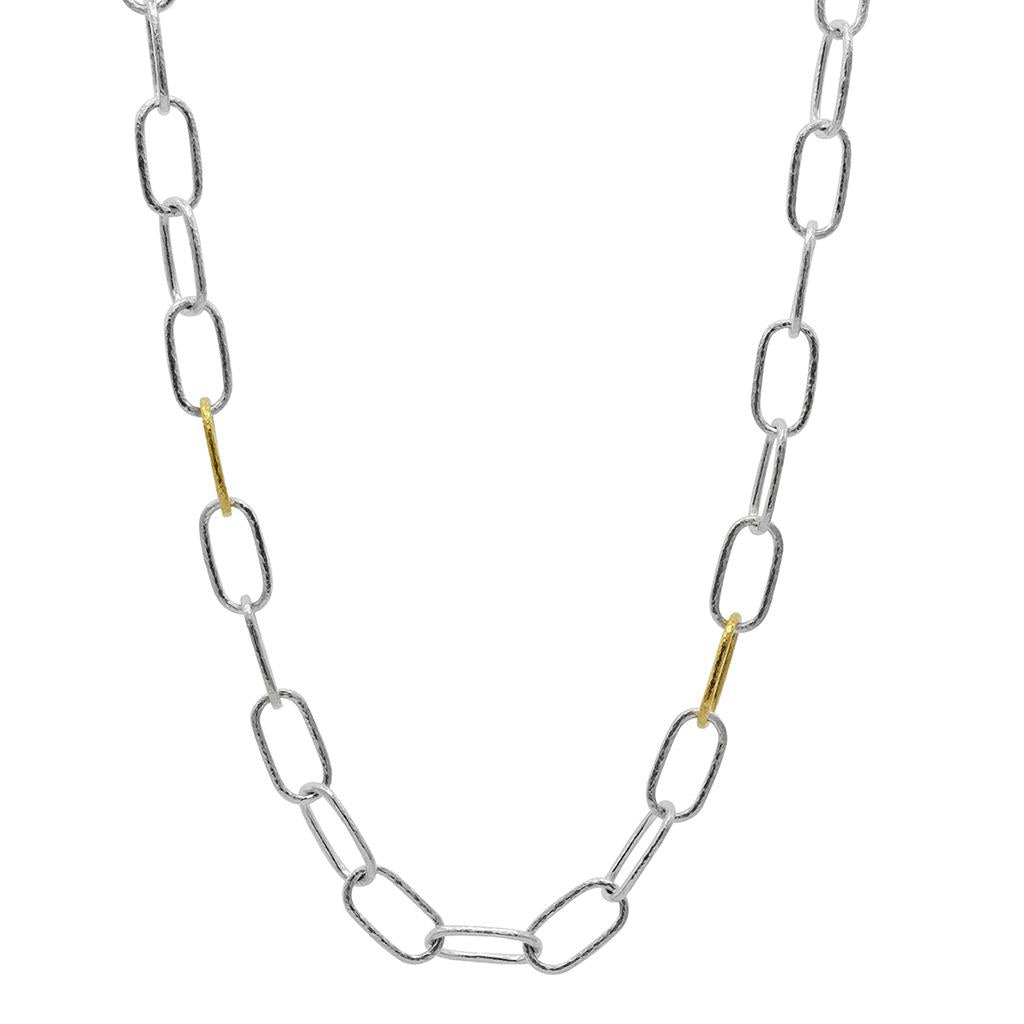 gurhan oval large link necklace two-toned